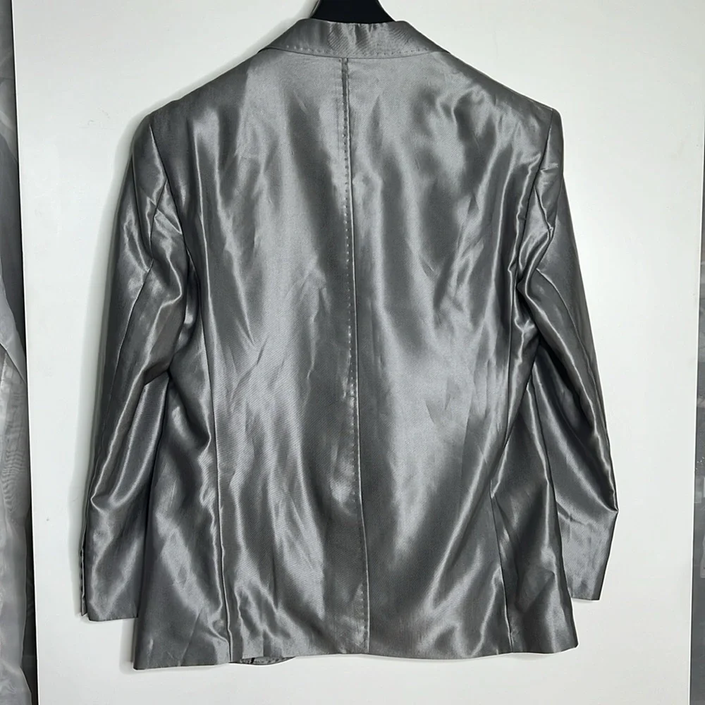 Men’s Gianni Versace Grey Sheen Wool Suit - 54 Blazer Jacket 38 Pants - New